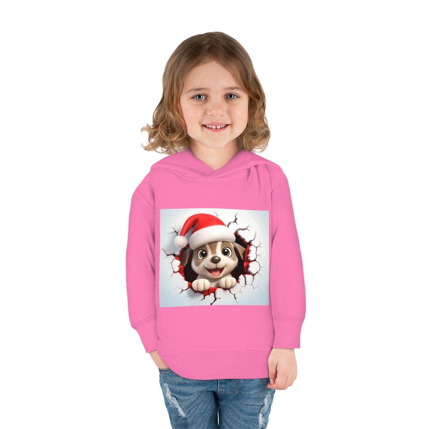 ~Puppy~ 3D Christmas Toddler Pullover Fleece Hoodie by Rabbit Skins