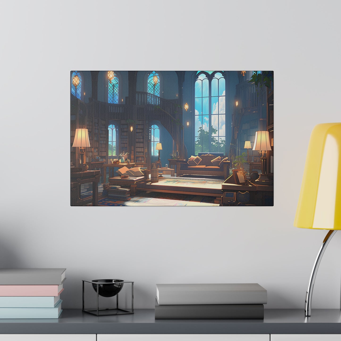 Dark Academia ~Evening Reading~ Watercolor Print Matte Canvas, Stretched, 0.75"