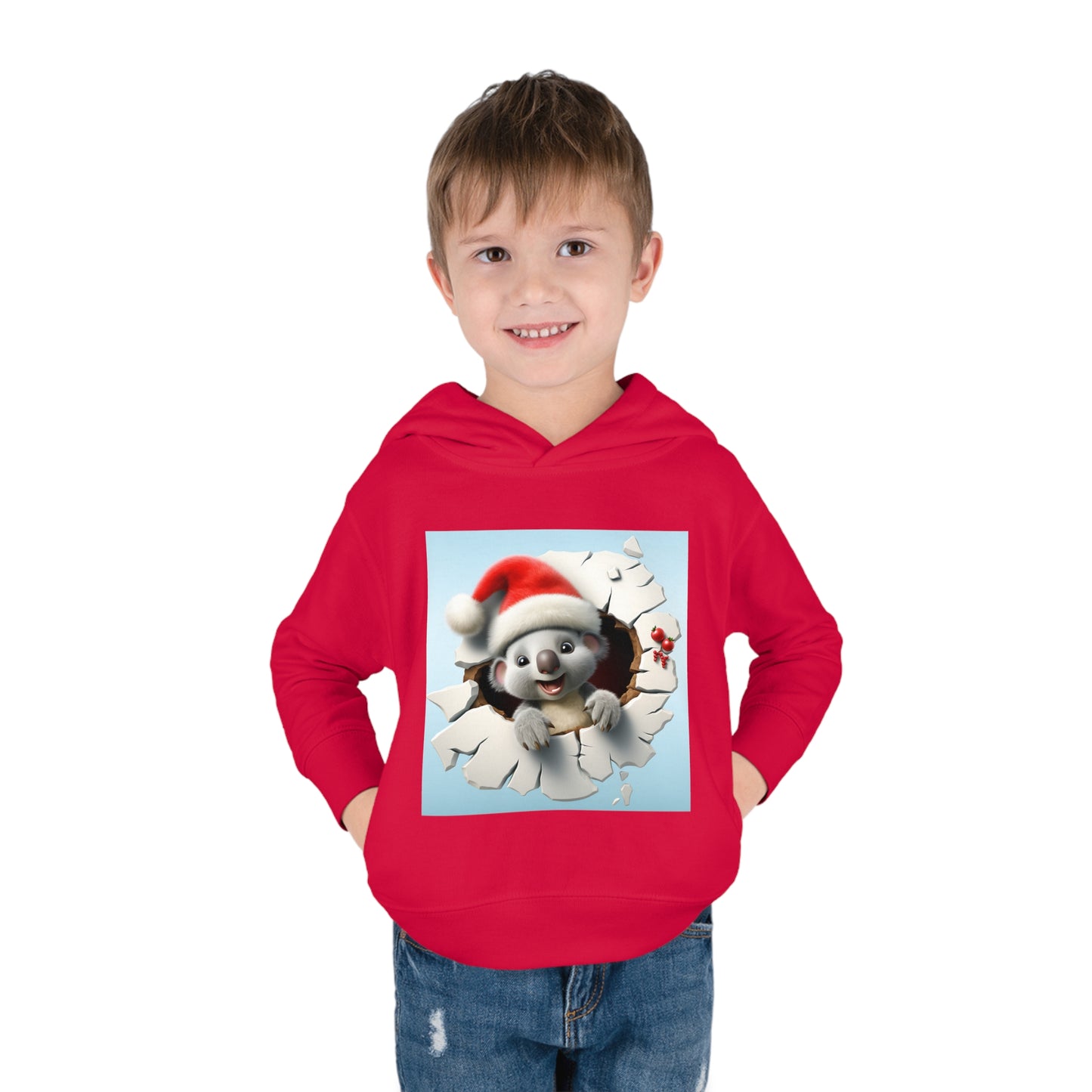 ~Baby Koala~ 3D Christmas Toddler Pullover Fleece Hoodie by Rabbit Skins