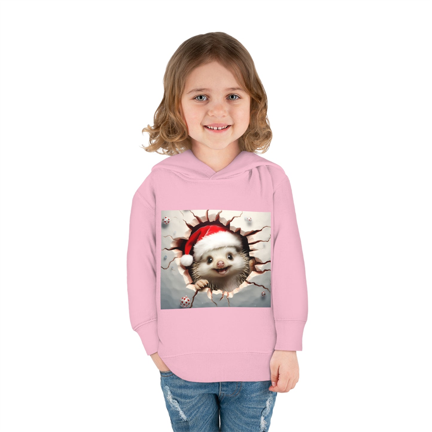 ~Baby Hedgehog~ 3D Christmas Toddler Pullover Fleece Hoodie by Rabbit Skins
