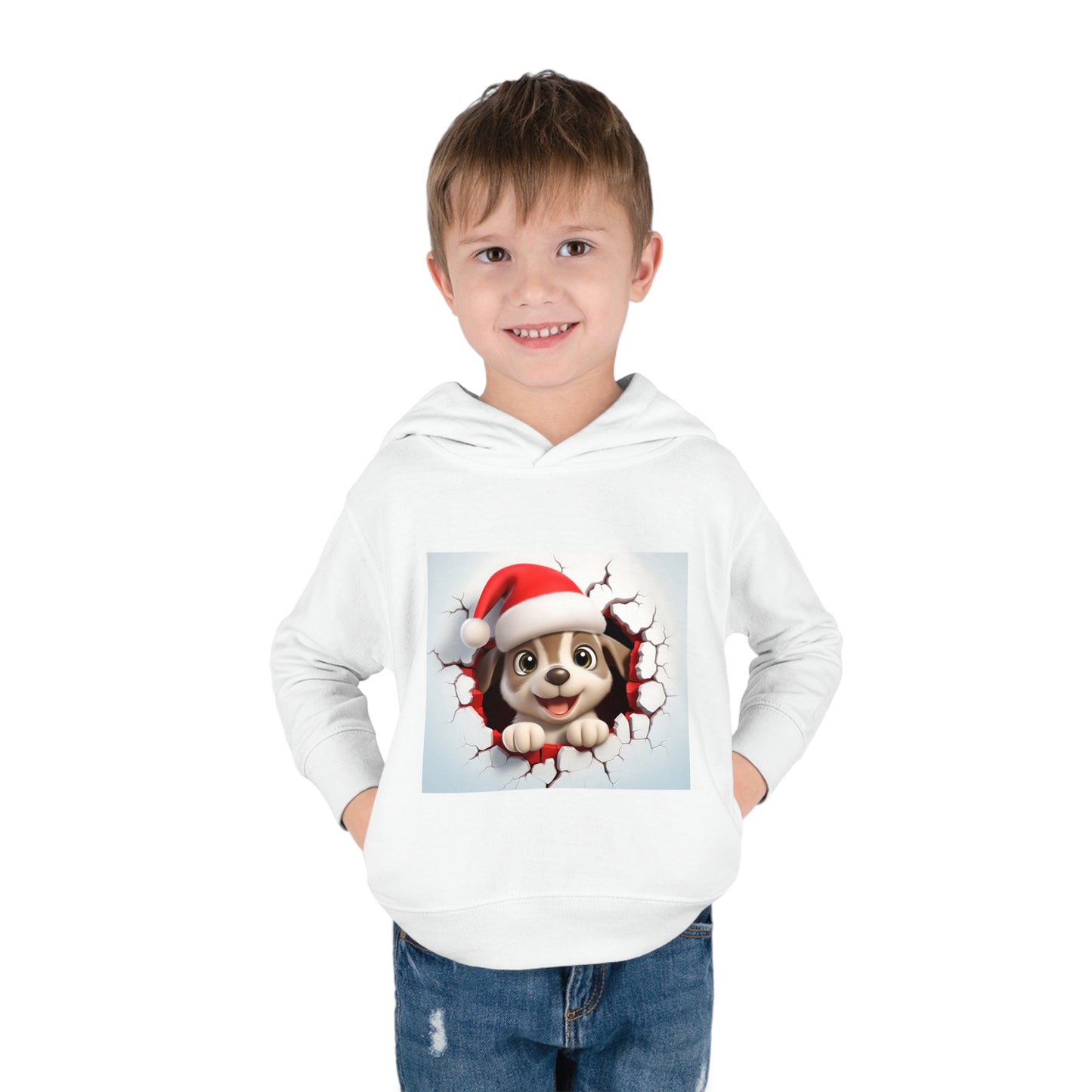 ~Puppy~ 3D Christmas Toddler Pullover Fleece Hoodie by Rabbit Skins