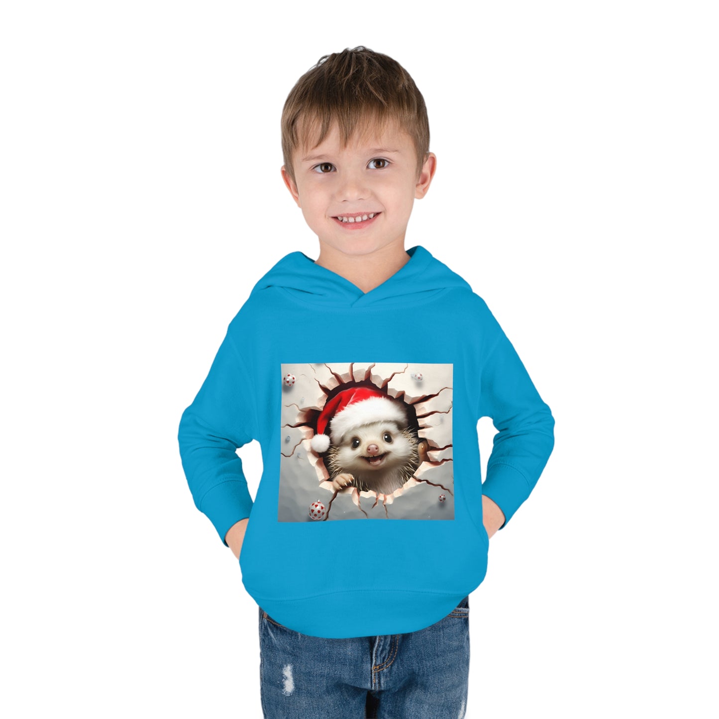 ~Baby Hedgehog~ 3D Christmas Toddler Pullover Fleece Hoodie by Rabbit Skins