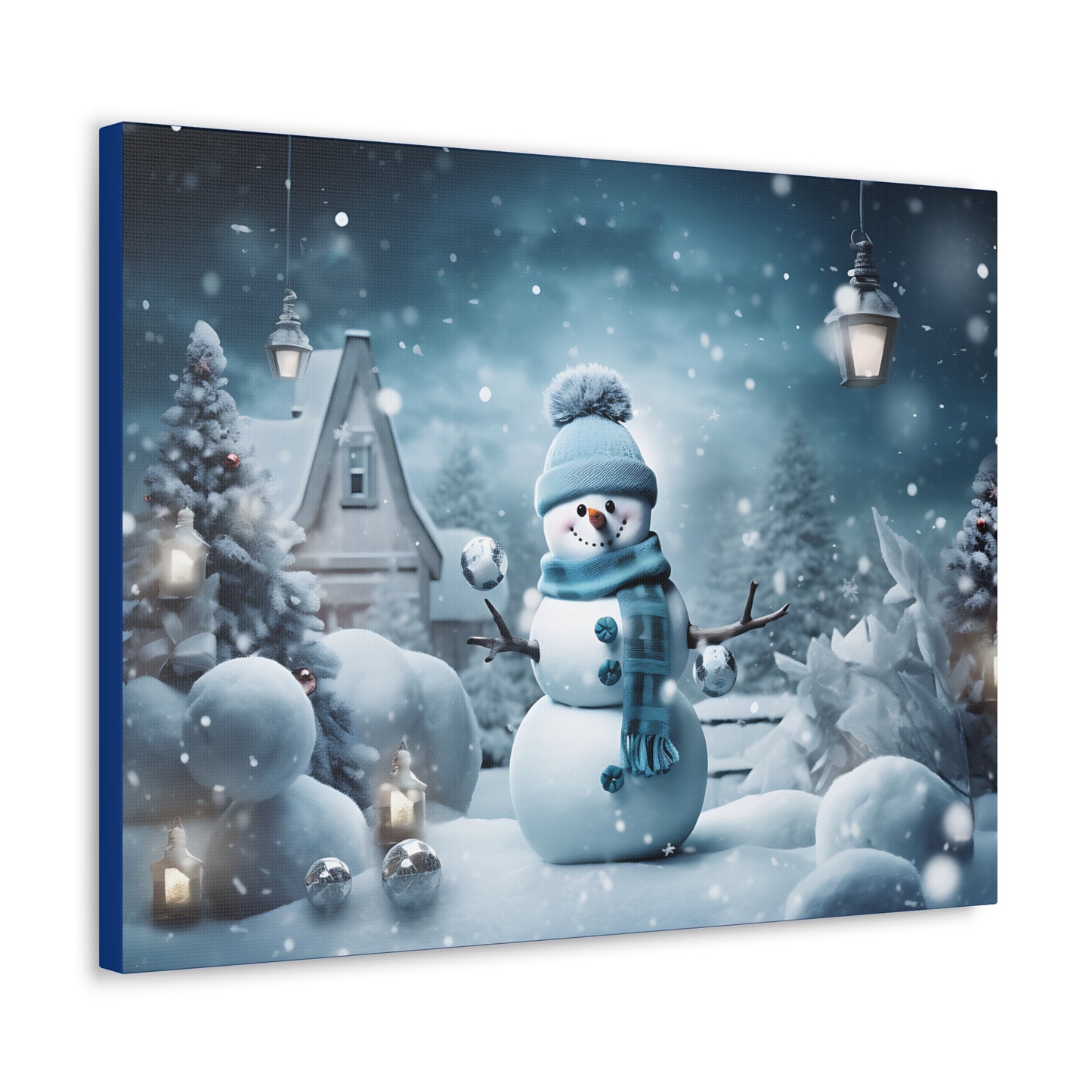 ~Blue Snowman Too~ Canvas Gallery Wrap