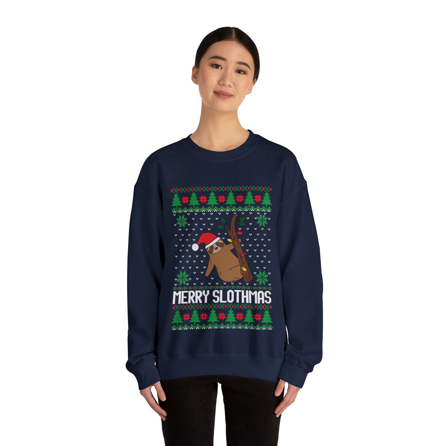 ~Merry Slothmas~ Unisex Heavy Blend™ Crewneck Sweatshirt