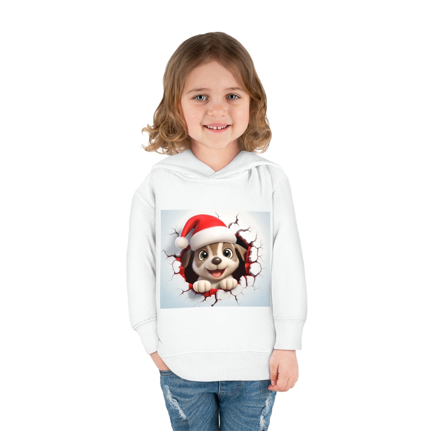 ~Puppy~ 3D Christmas Toddler Pullover Fleece Hoodie by Rabbit Skins