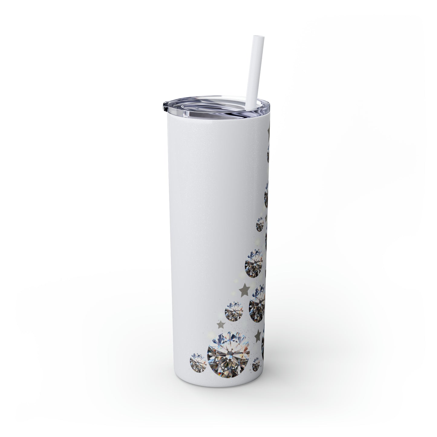 ~Glitter Tree~ Christmas Skinny Tumbler with Straw, 20oz