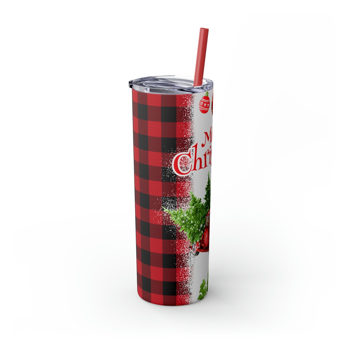 ~Antique Truck~ Christmas Skinny Tumbler with Straw, 20oz