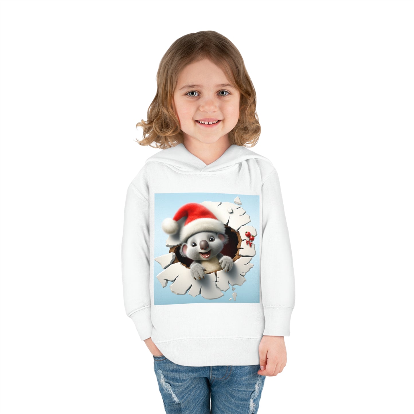 ~Baby Koala~ 3D Christmas Toddler Pullover Fleece Hoodie by Rabbit Skins