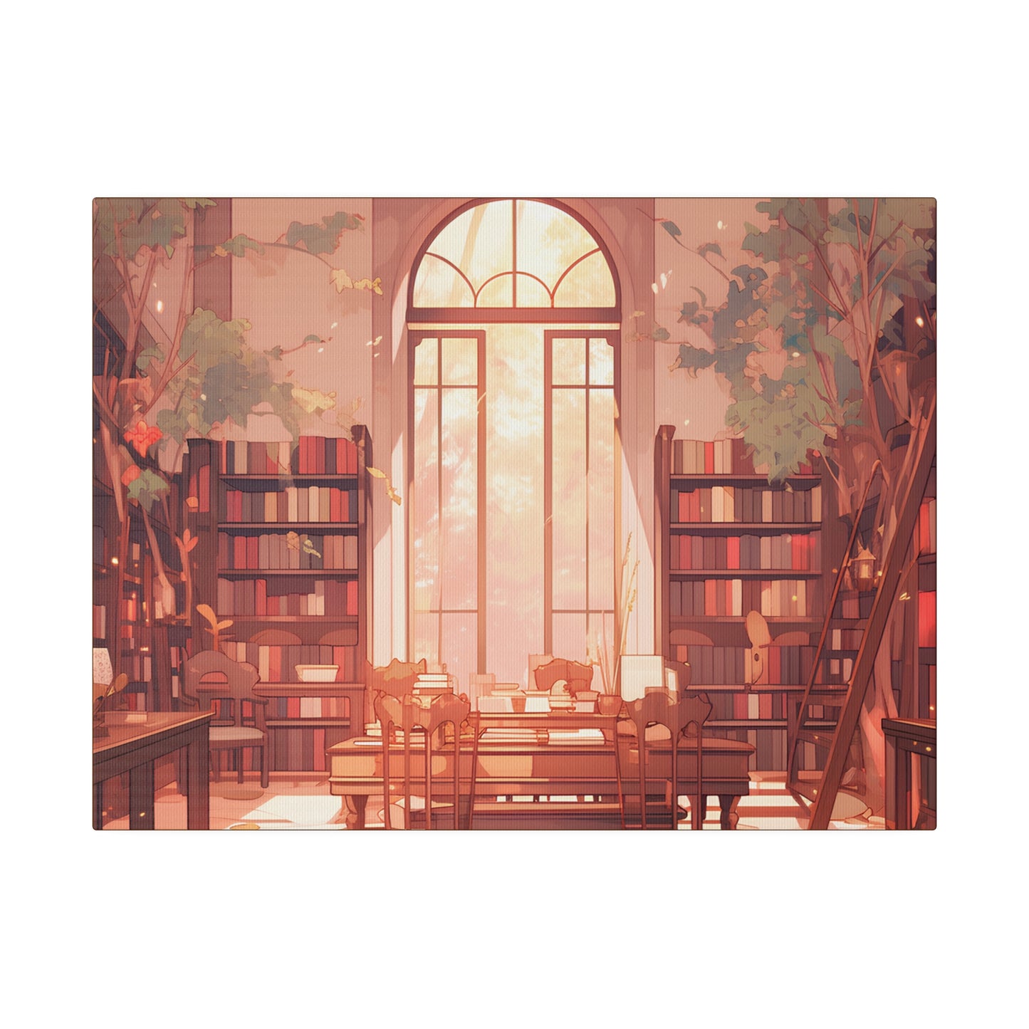 ~Academia Book Collection~ Watercolor Print Matte Canvas, Stretched, 0.75"