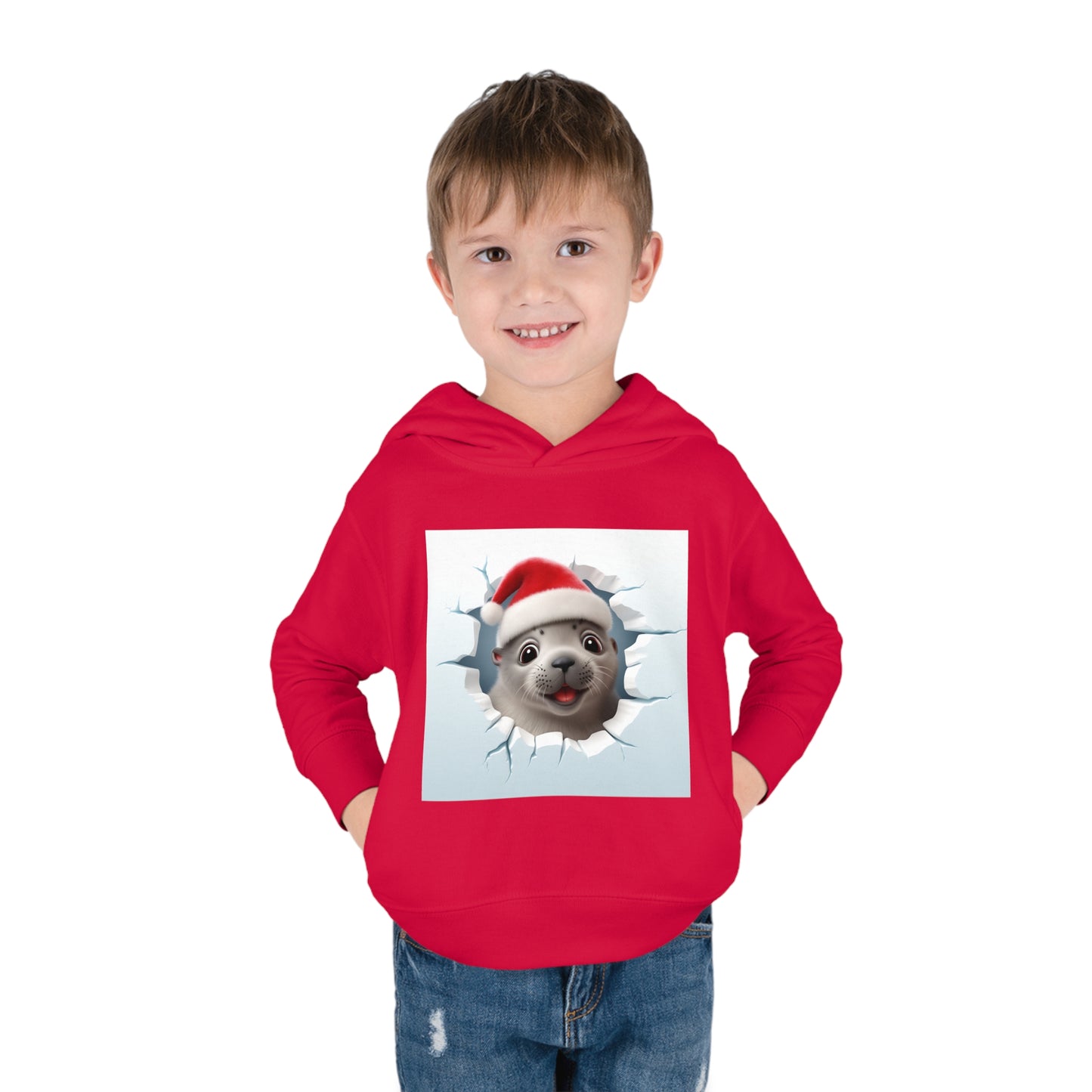 ~Baby Seal~ 3D Christmas Toddler Pullover Fleece Hoodie by Rabbit Skins