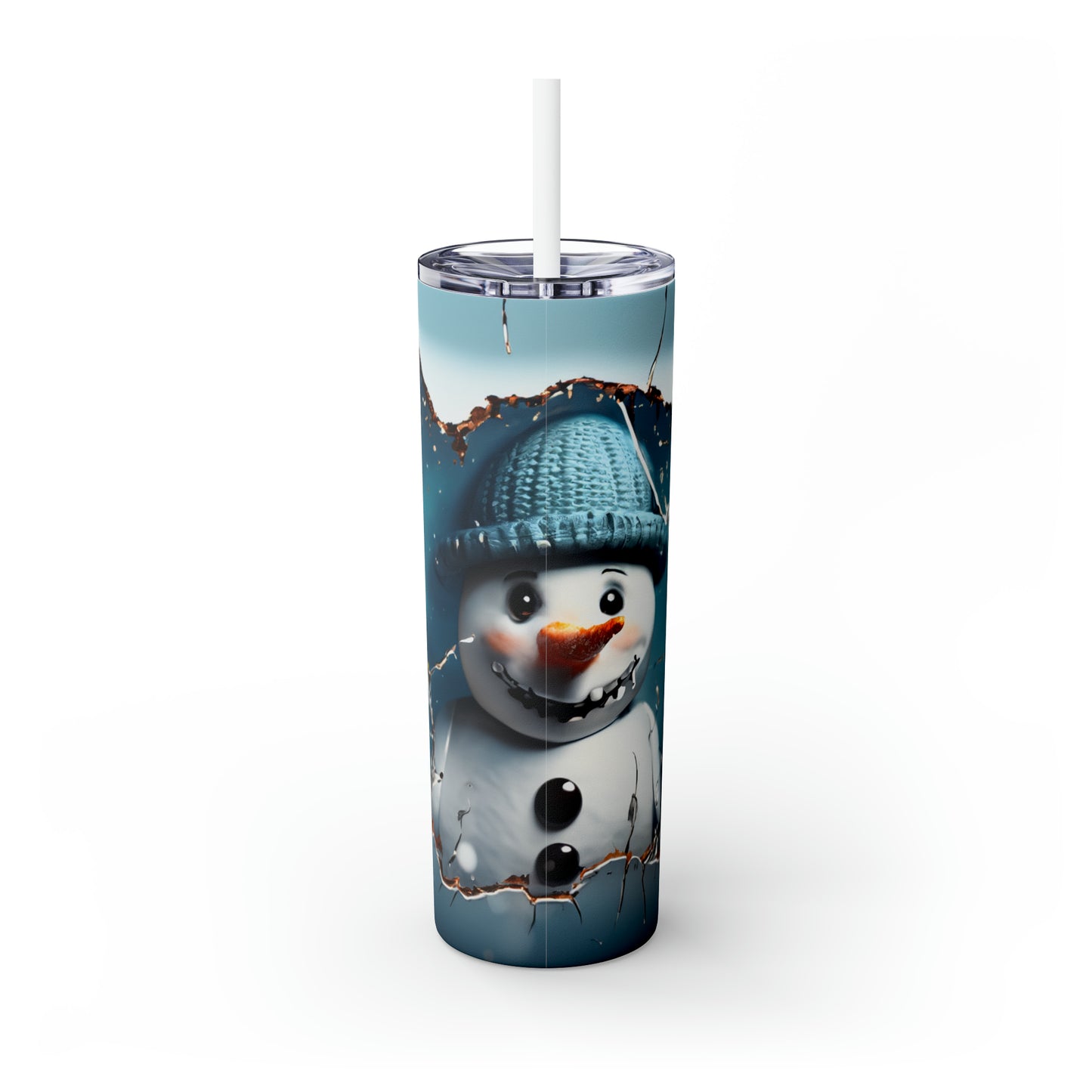~Snowmen~ Christmas Skinny Tumbler with Straw, 20oz