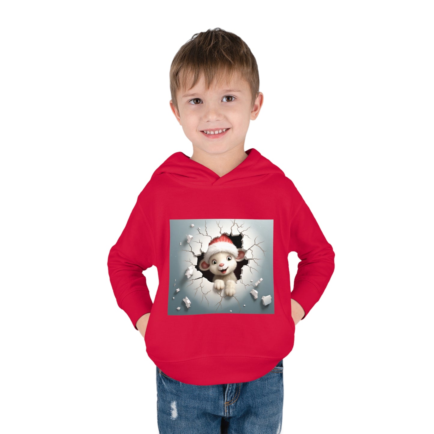 ~Baby Lamb~ 3D Christmas Toddler Pullover Fleece Hoodie by Rabbit Skins
