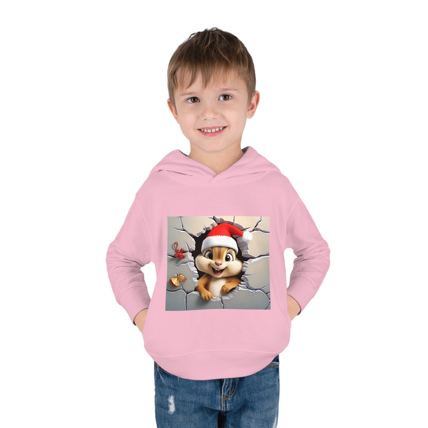 ~Baby Chipmunk~ 3D Christmas Toddler Pullover Fleece Hoodie by Rabbit Skins