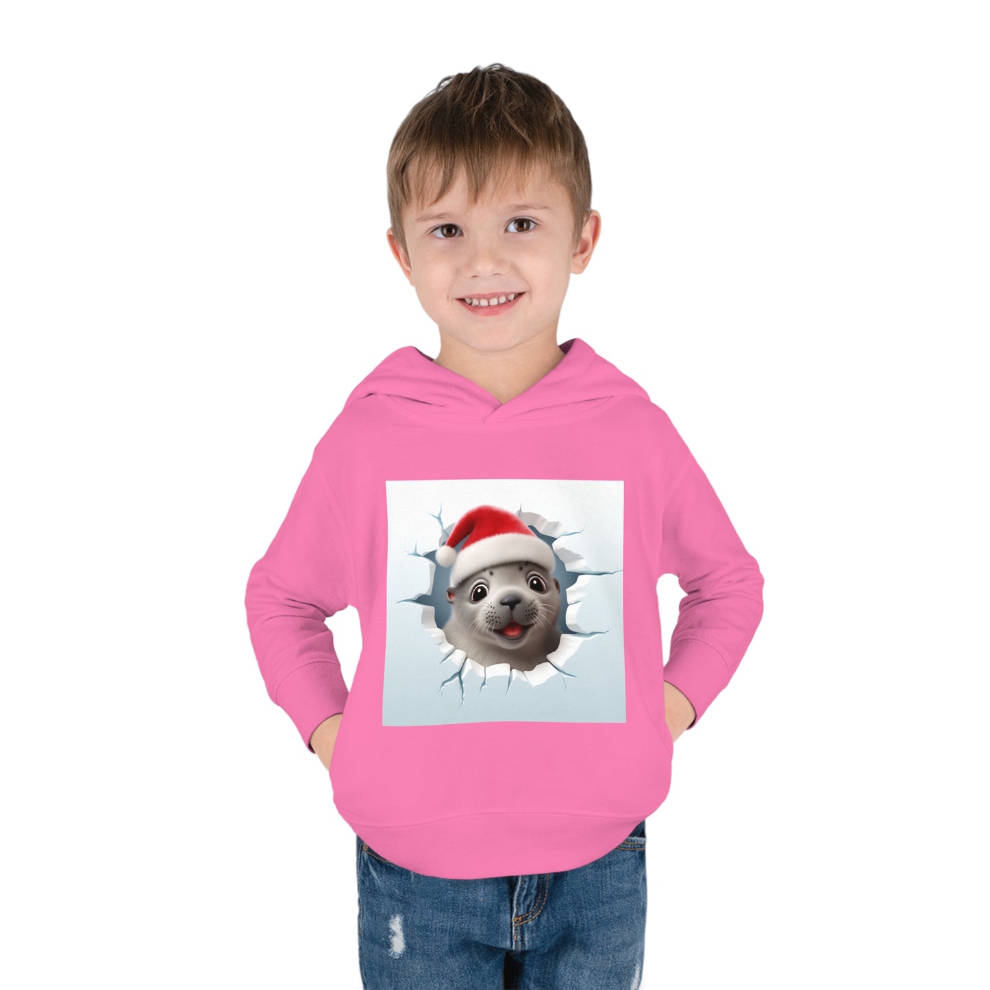 ~Baby Seal~ 3D Christmas Toddler Pullover Fleece Hoodie by Rabbit Skins