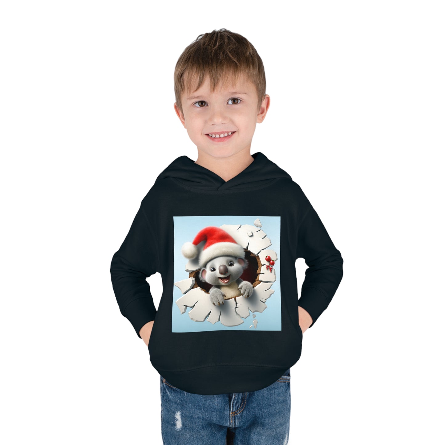 ~Baby Koala~ 3D Christmas Toddler Pullover Fleece Hoodie by Rabbit Skins