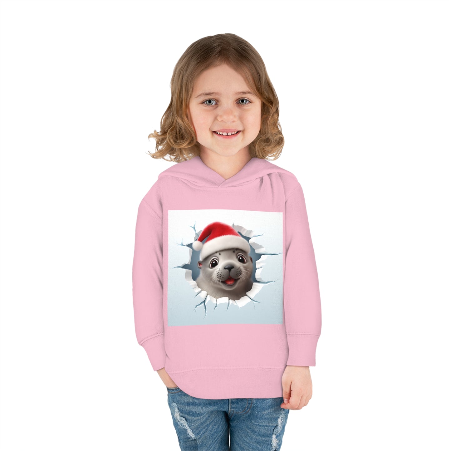 ~Baby Seal~ 3D Christmas Toddler Pullover Fleece Hoodie by Rabbit Skins