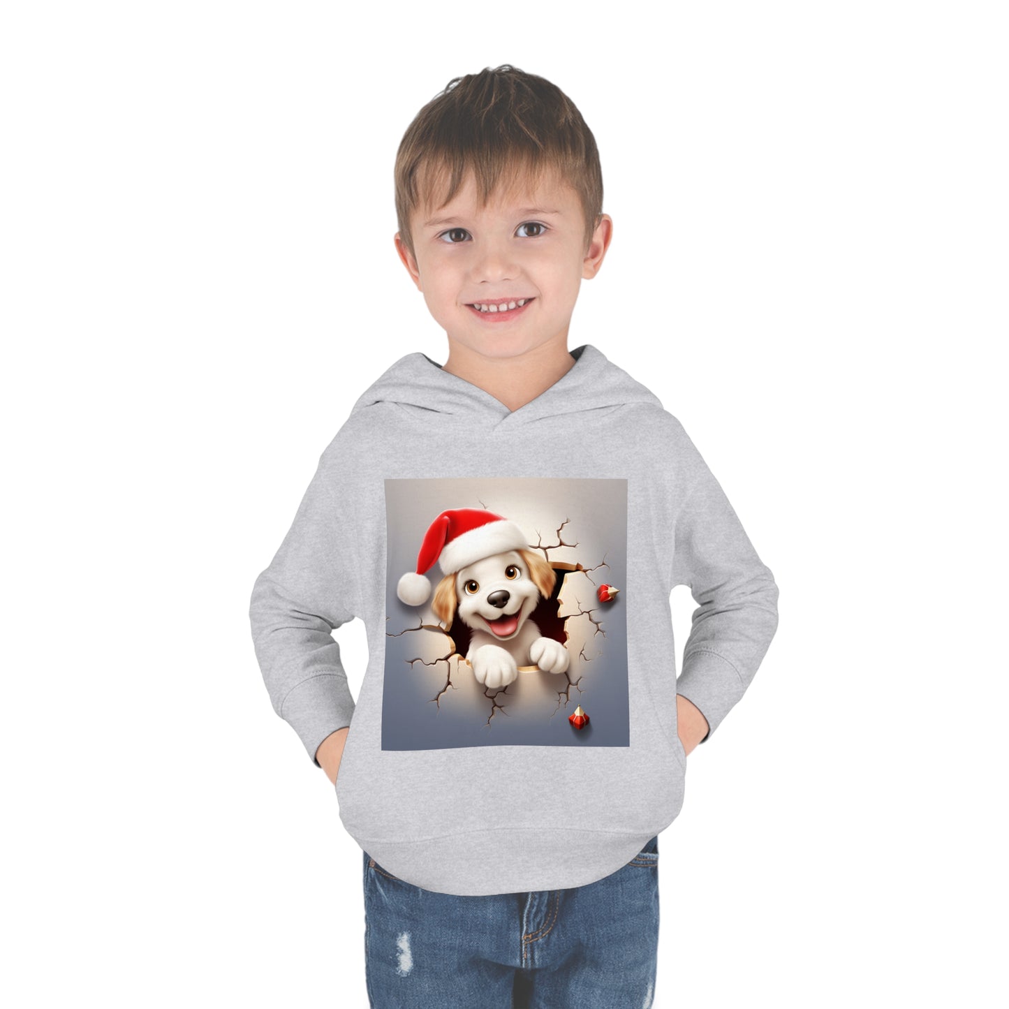 ~Little Puppy~ 3D Christmas Toddler Pullover Fleece Hoodie by Rabbit Skins