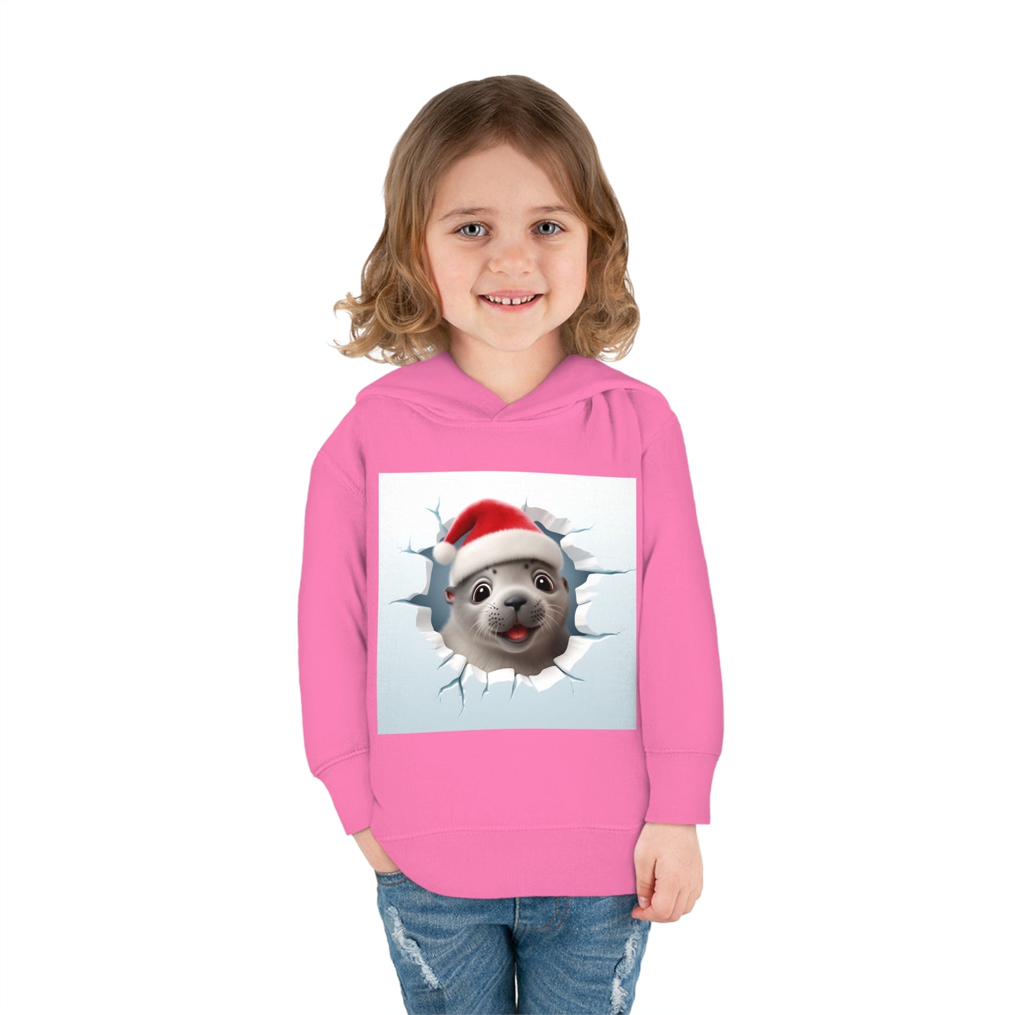 ~Baby Seal~ 3D Christmas Toddler Pullover Fleece Hoodie by Rabbit Skins
