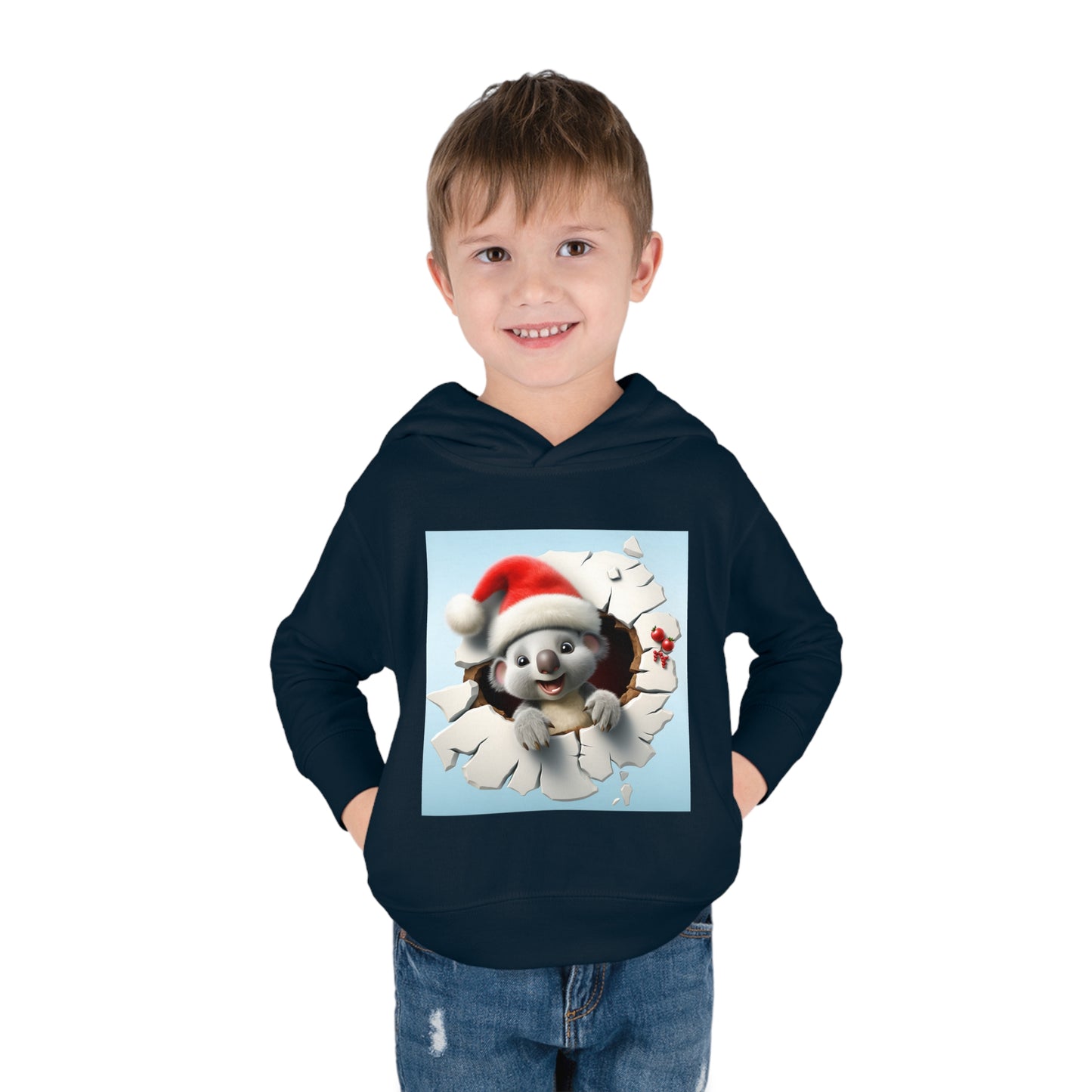 ~Baby Koala~ 3D Christmas Toddler Pullover Fleece Hoodie by Rabbit Skins