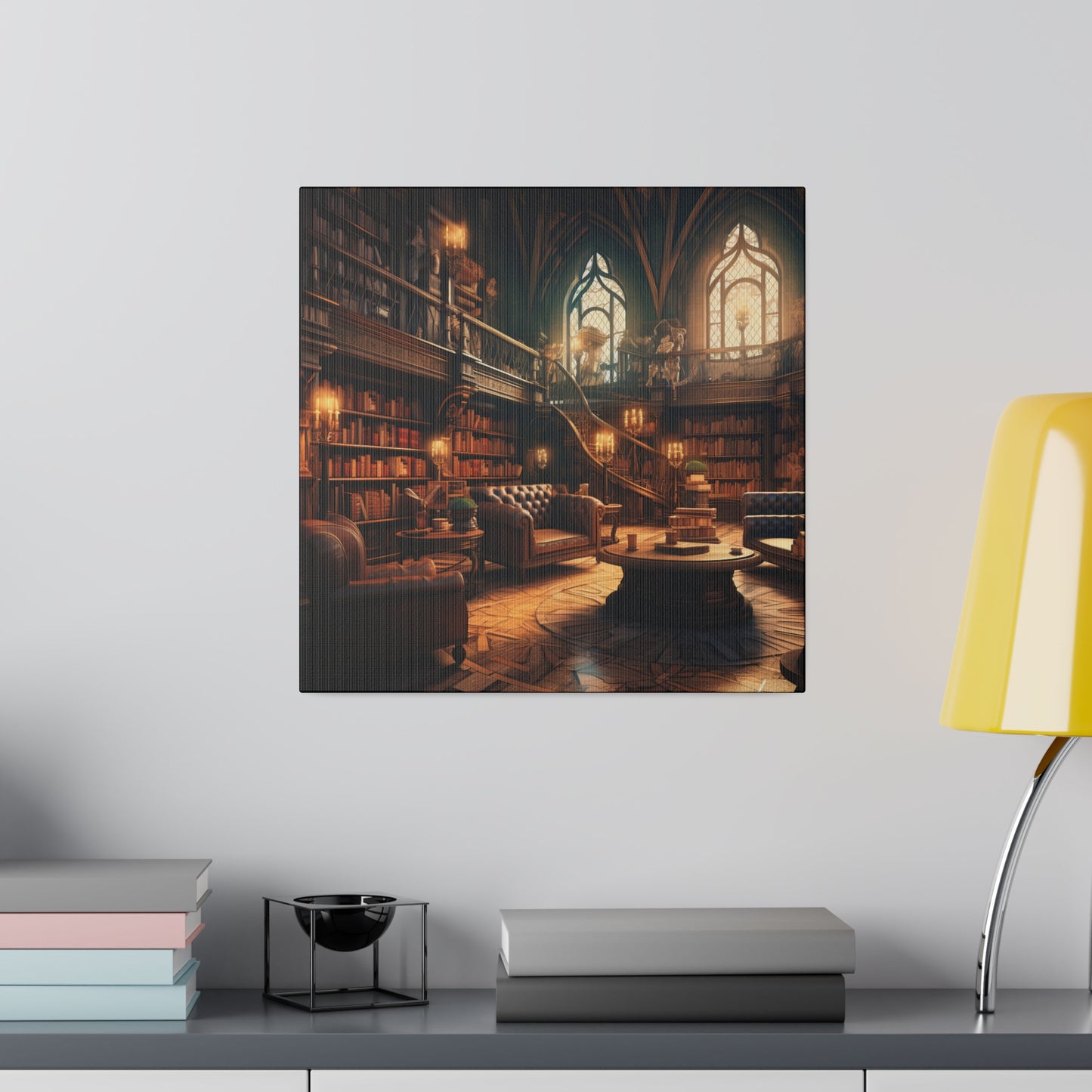 Dark Academia ~Vintage Victorian Reading Room~ Print Matte Canvas, Stretched, 0.75"