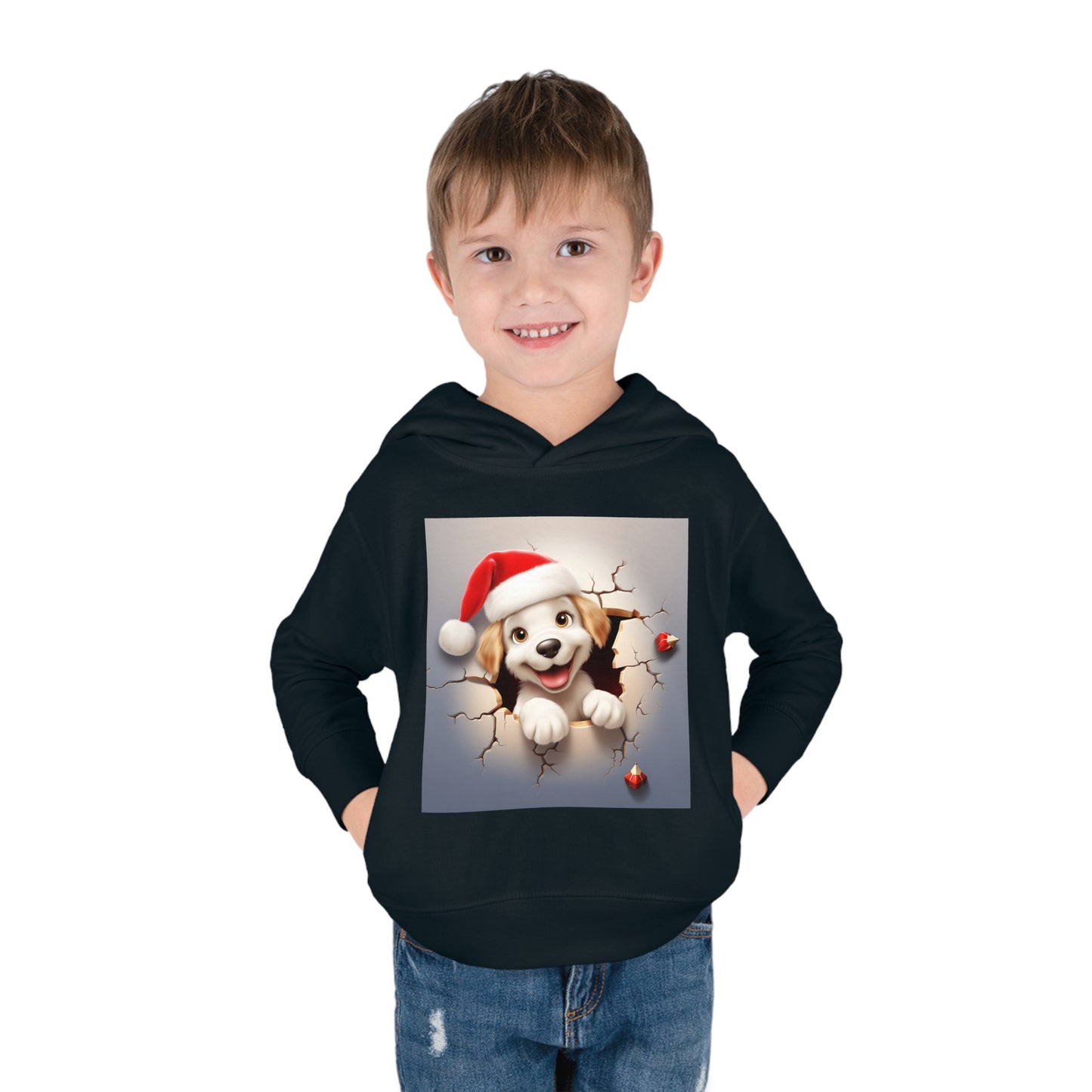 ~Little Puppy~ 3D Christmas Toddler Pullover Fleece Hoodie by Rabbit Skins