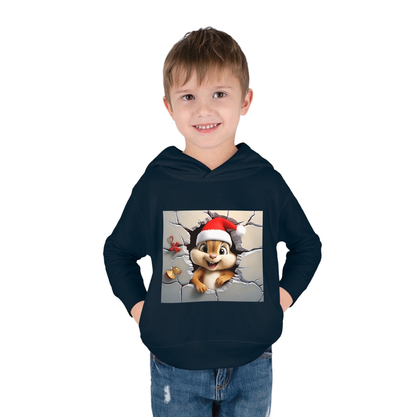 ~Baby Chipmunk~ 3D Christmas Toddler Pullover Fleece Hoodie by Rabbit Skins