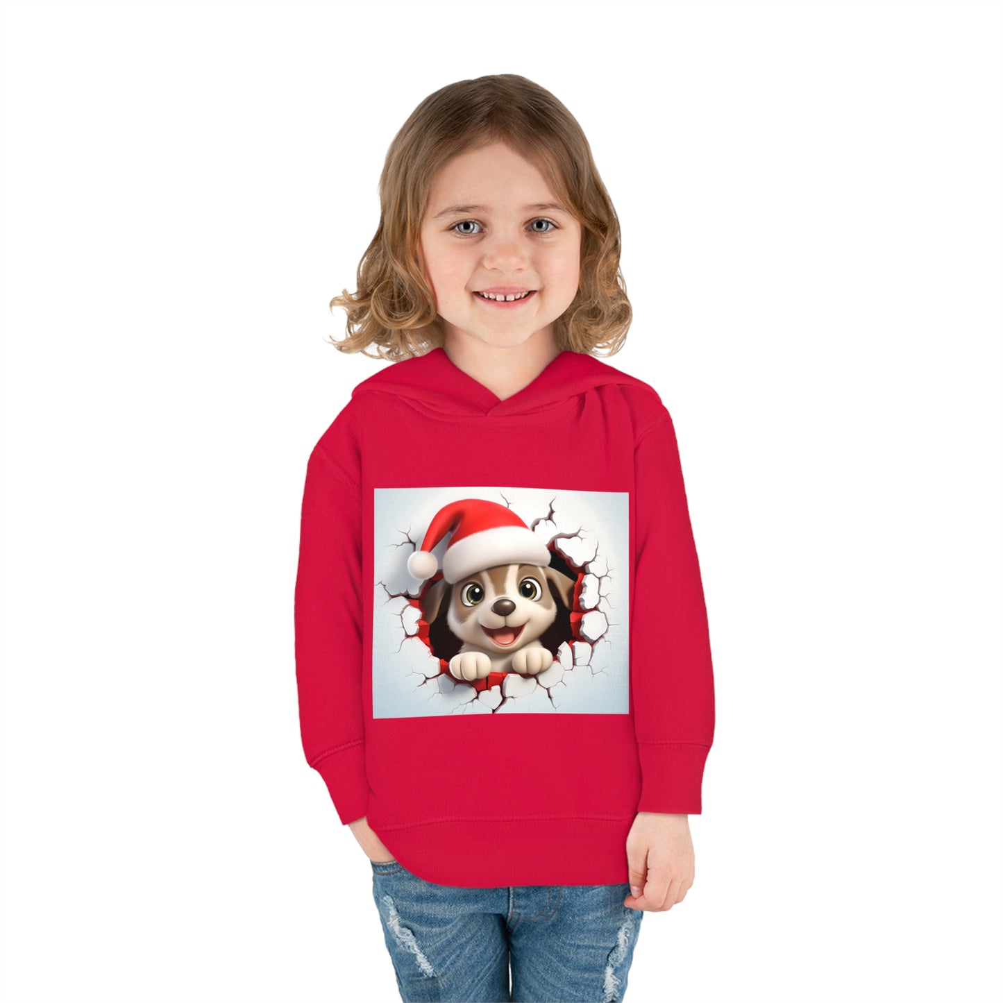 ~Puppy~ 3D Christmas Toddler Pullover Fleece Hoodie by Rabbit Skins