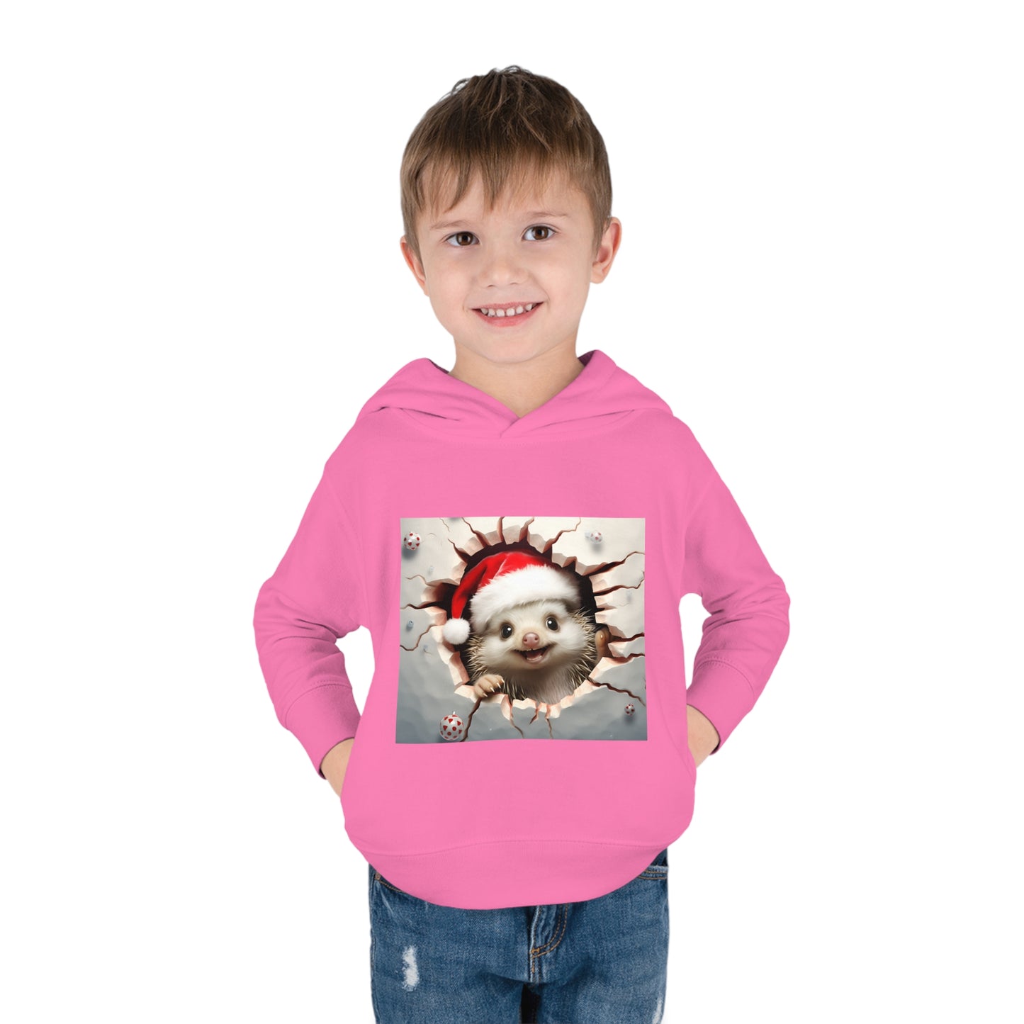 ~Baby Hedgehog~ 3D Christmas Toddler Pullover Fleece Hoodie by Rabbit Skins