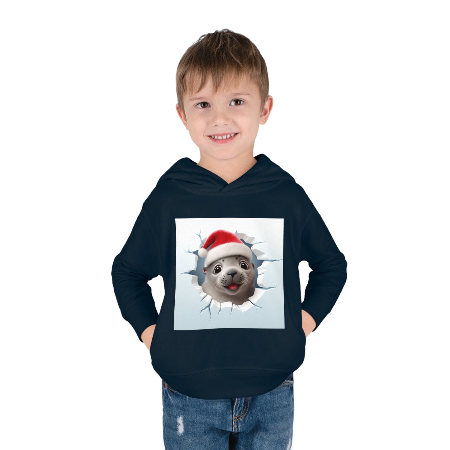 ~Baby Seal~ 3D Christmas Toddler Pullover Fleece Hoodie by Rabbit Skins