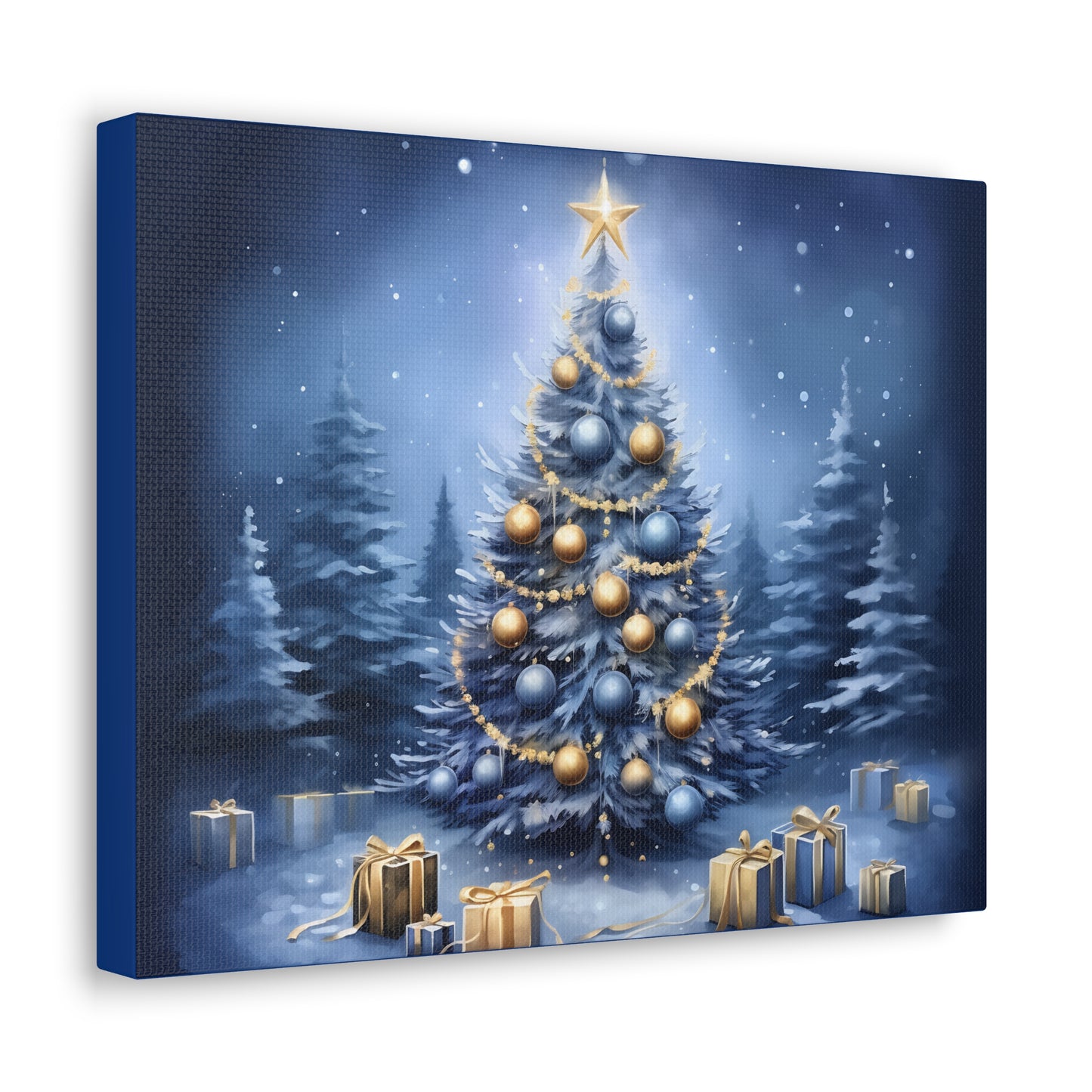 ~Blue Christmas Tree~ Canvas Gallery Wrap