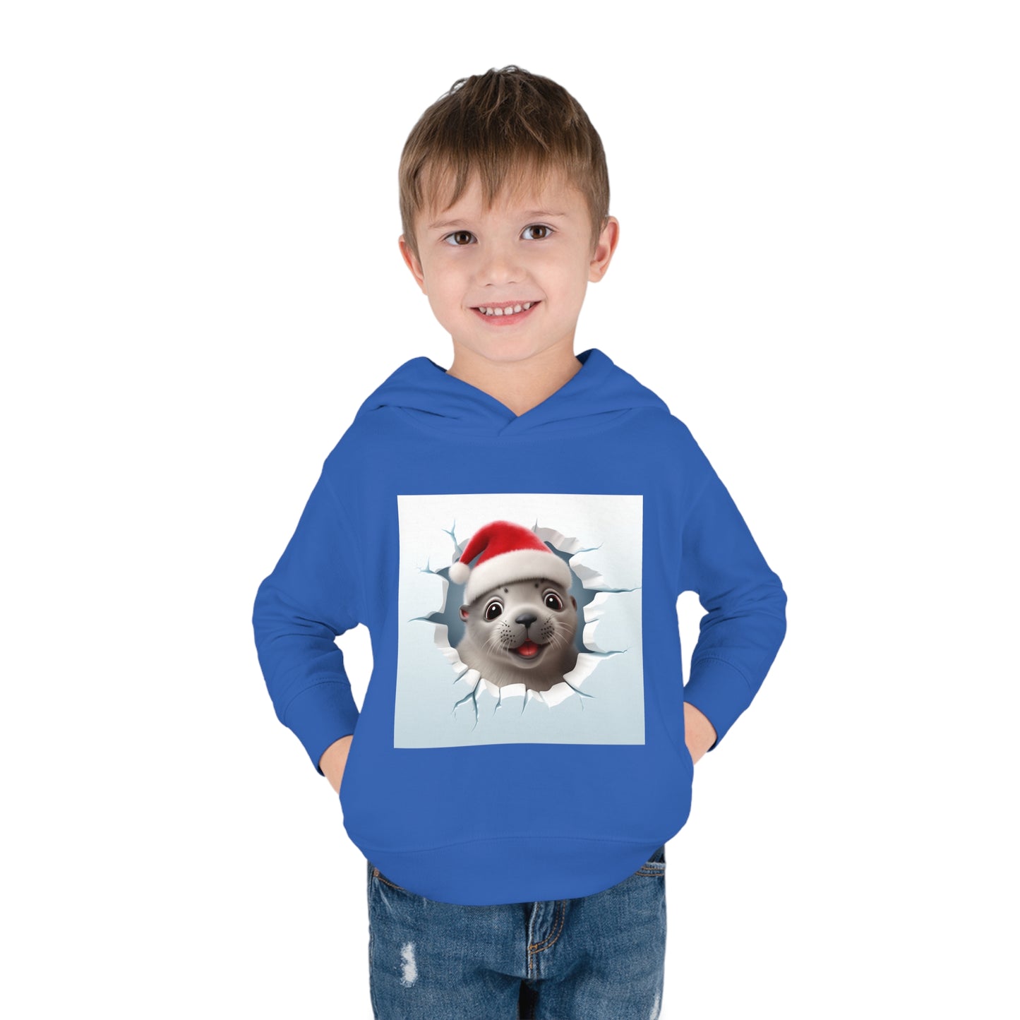 ~Baby Seal~ 3D Christmas Toddler Pullover Fleece Hoodie by Rabbit Skins