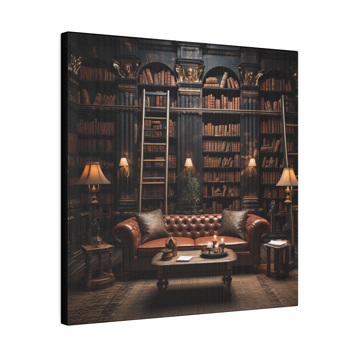 Dark Academia ~Vintage Library~ Print Matte Canvas, Stretched, 0.75"