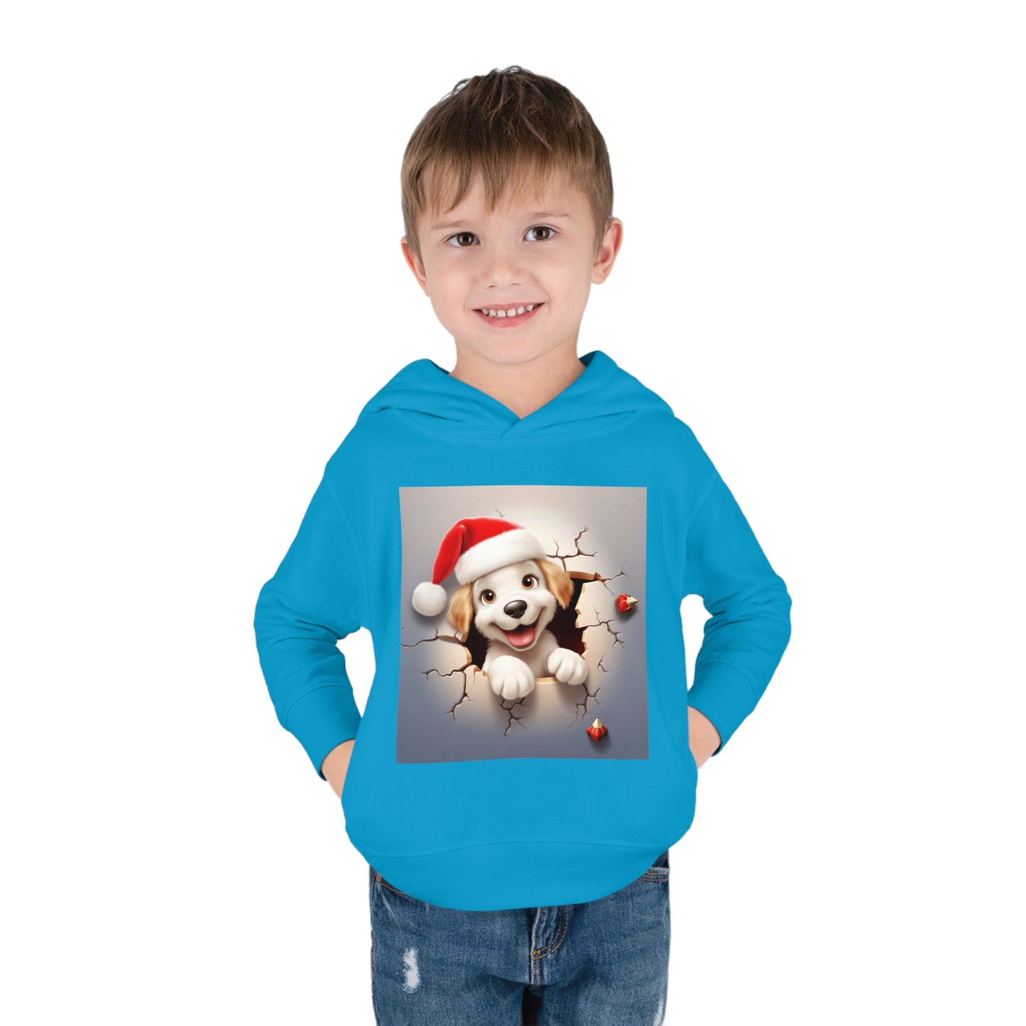 ~Little Puppy~ 3D Christmas Toddler Pullover Fleece Hoodie by Rabbit Skins