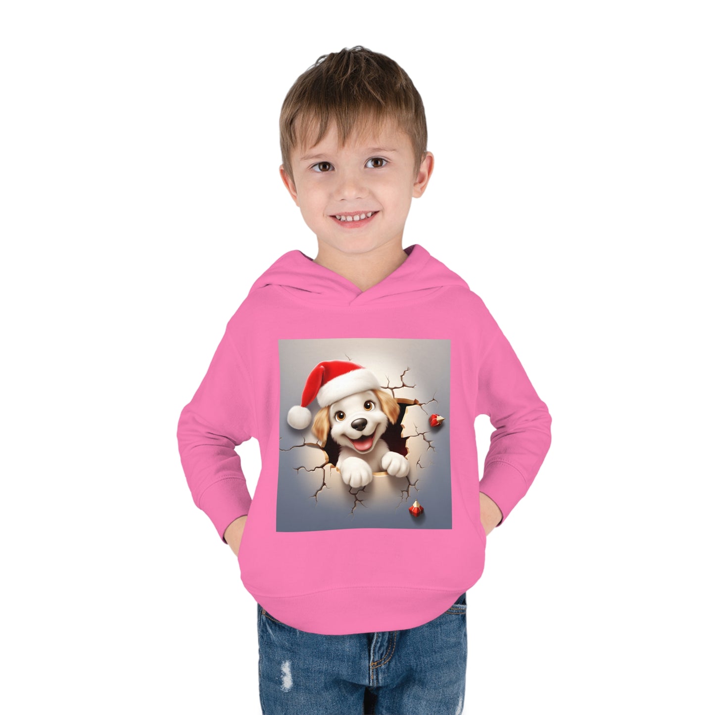 ~Little Puppy~ 3D Christmas Toddler Pullover Fleece Hoodie by Rabbit Skins