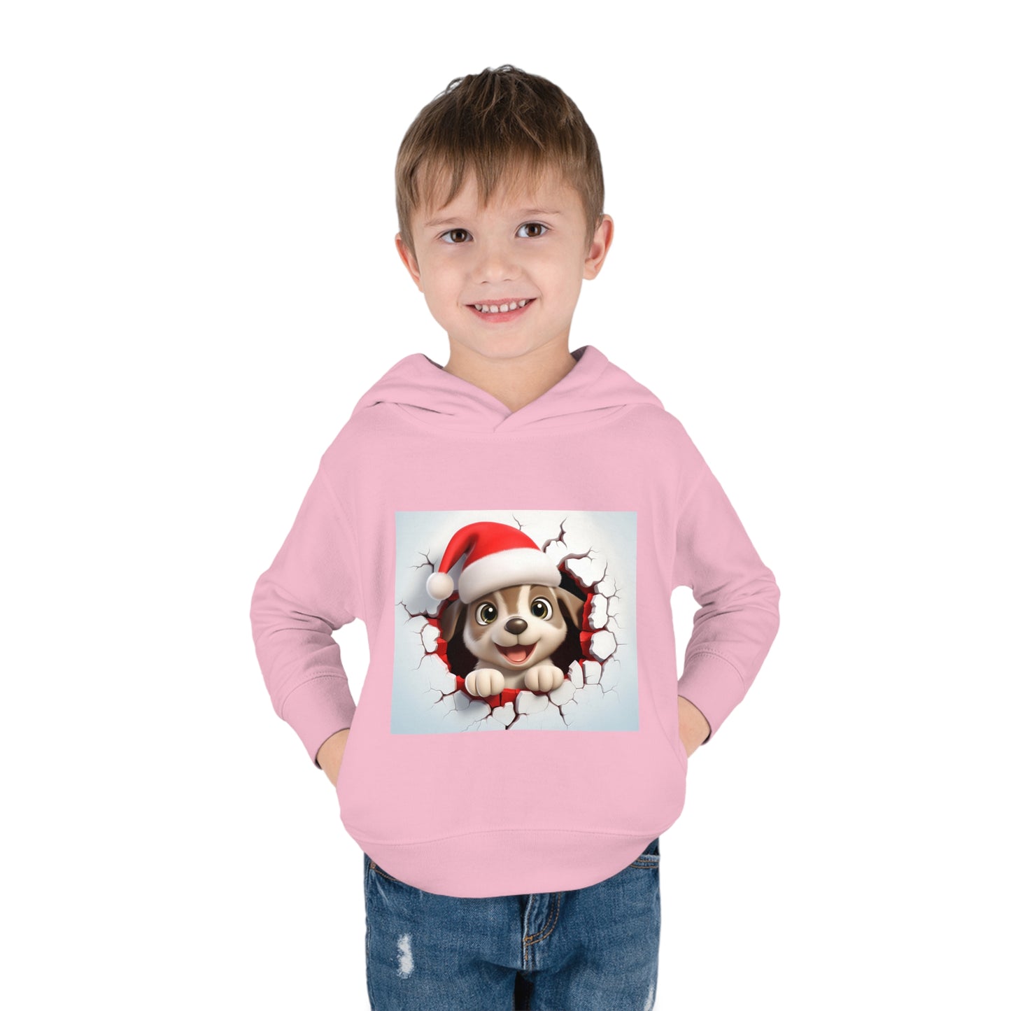 ~Puppy~ 3D Christmas Toddler Pullover Fleece Hoodie by Rabbit Skins
