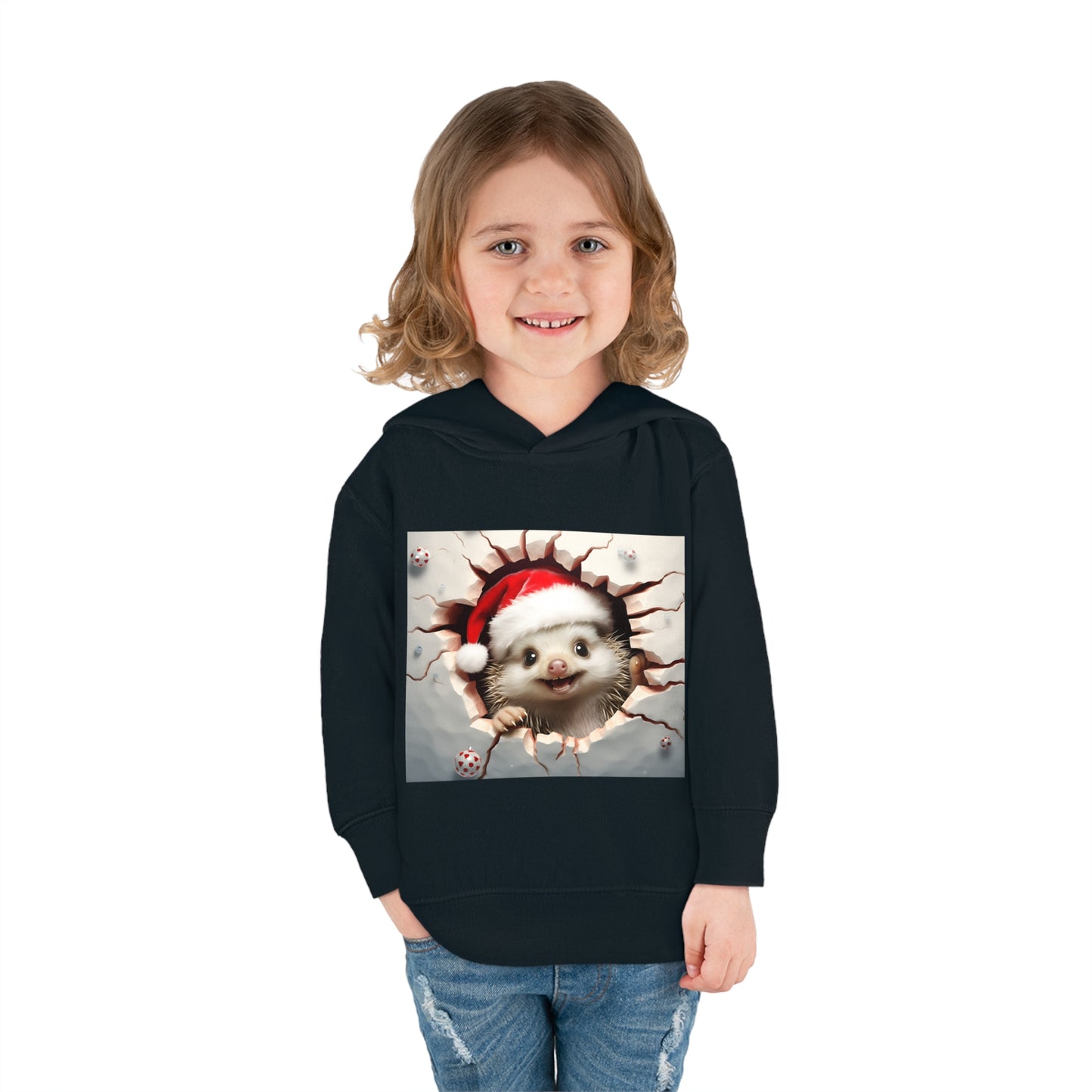 ~Baby Hedgehog~ 3D Christmas Toddler Pullover Fleece Hoodie by Rabbit Skins