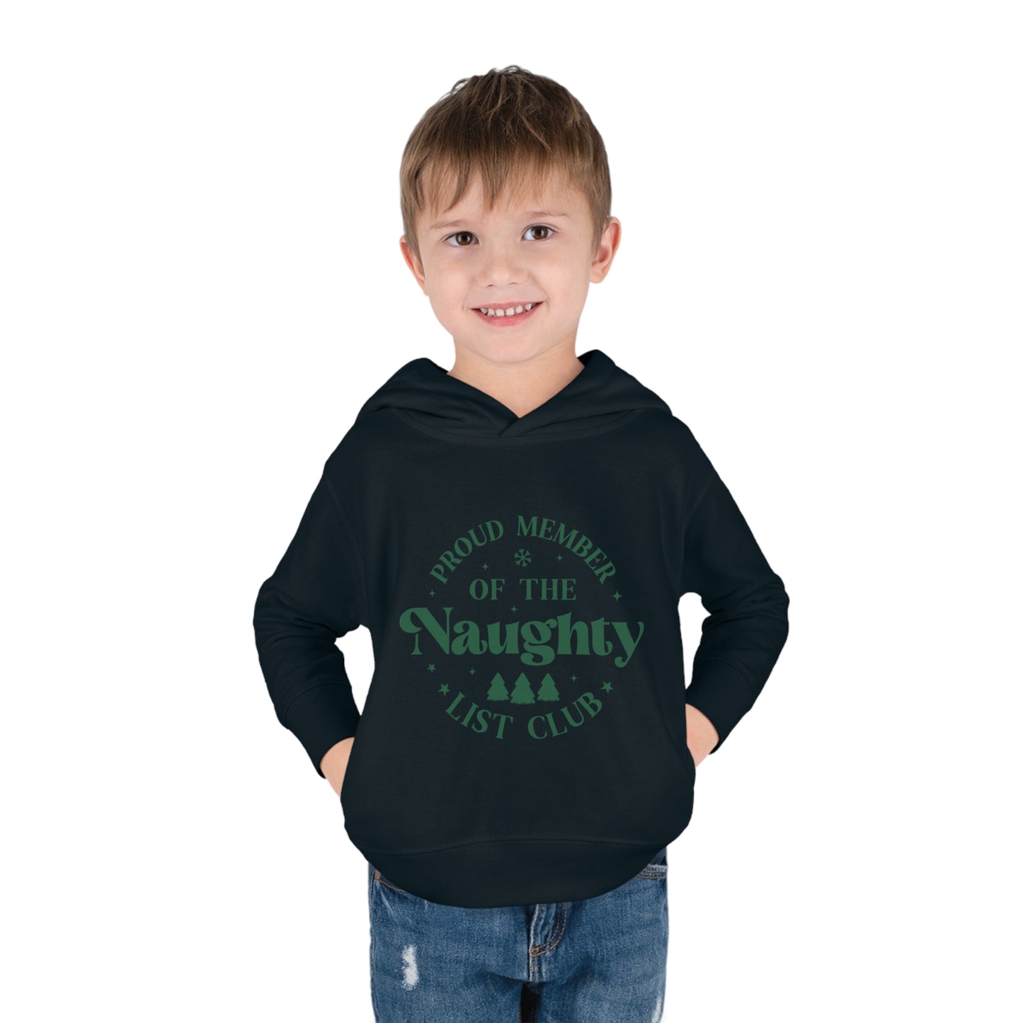~Proud Member of the Naughty List Club~ Christmas Toddler Pullover Fleece Hoodie by Rabbit Skins