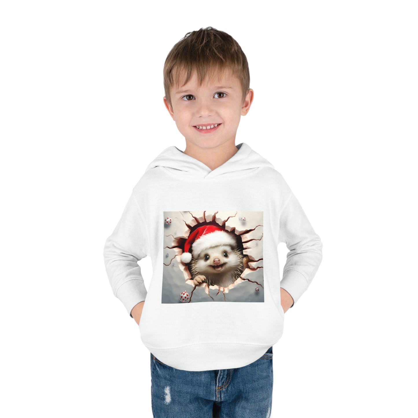 ~Baby Hedgehog~ 3D Christmas Toddler Pullover Fleece Hoodie by Rabbit Skins