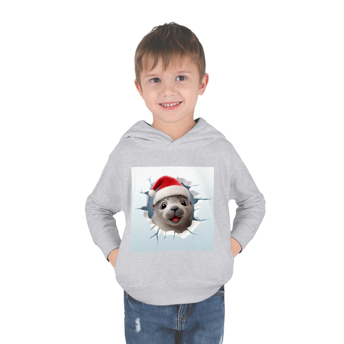 ~Baby Seal~ 3D Christmas Toddler Pullover Fleece Hoodie by Rabbit Skins
