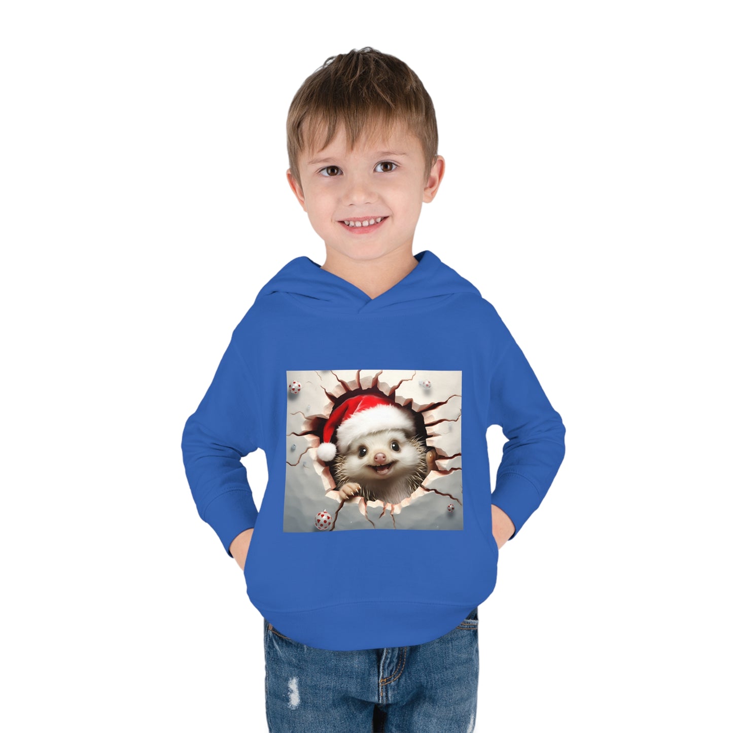 ~Baby Hedgehog~ 3D Christmas Toddler Pullover Fleece Hoodie by Rabbit Skins