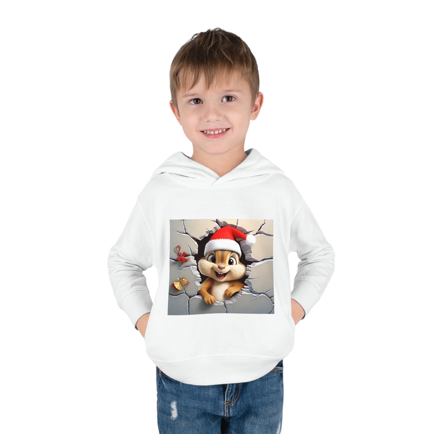 ~Baby Chipmunk~ 3D Christmas Toddler Pullover Fleece Hoodie by Rabbit Skins