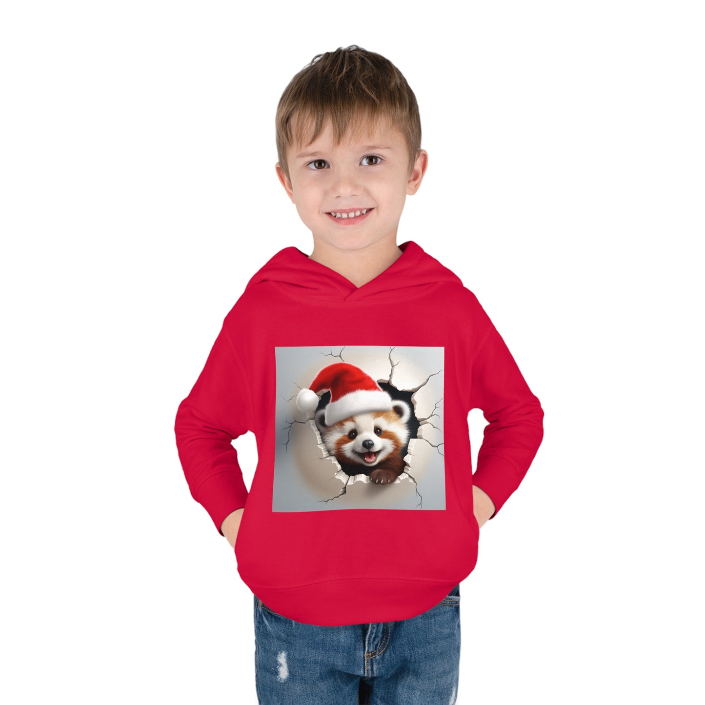 ~Baby Red Panda~ 3D Christmas Toddler Pullover Fleece Hoodie by Rabbit Skins