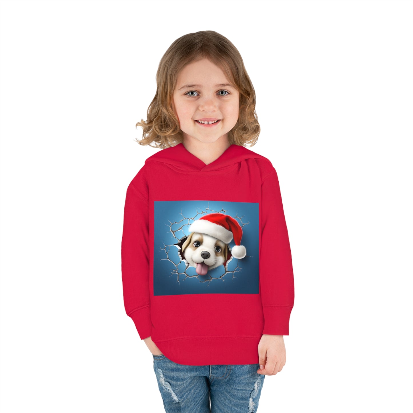 ~Baby Puppy~ 3D Christmas Toddler Pullover Fleece Hoodie by Rabbit Skins