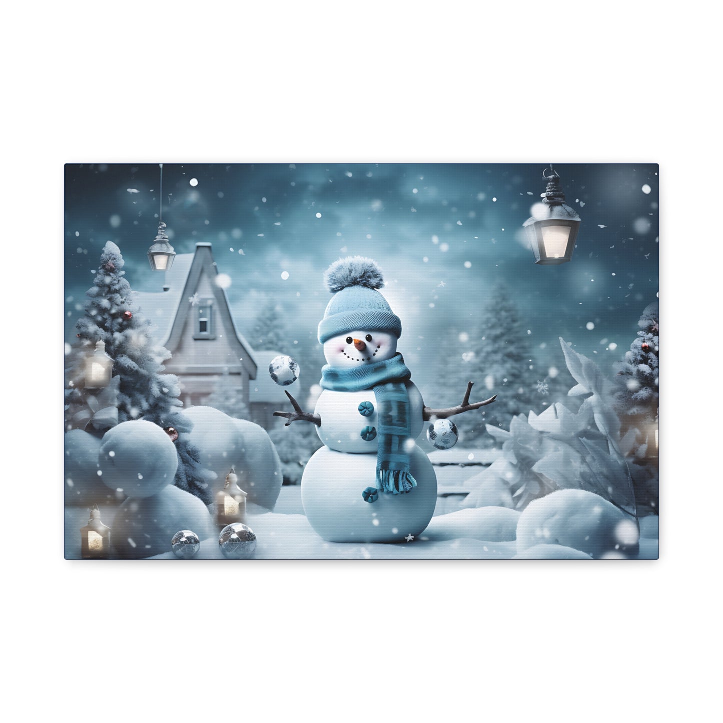 ~Blue Snowman Too~ Canvas Gallery Wrap