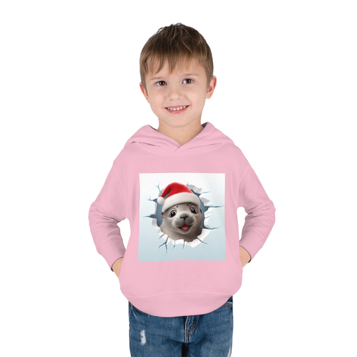 ~Baby Seal~ 3D Christmas Toddler Pullover Fleece Hoodie by Rabbit Skins