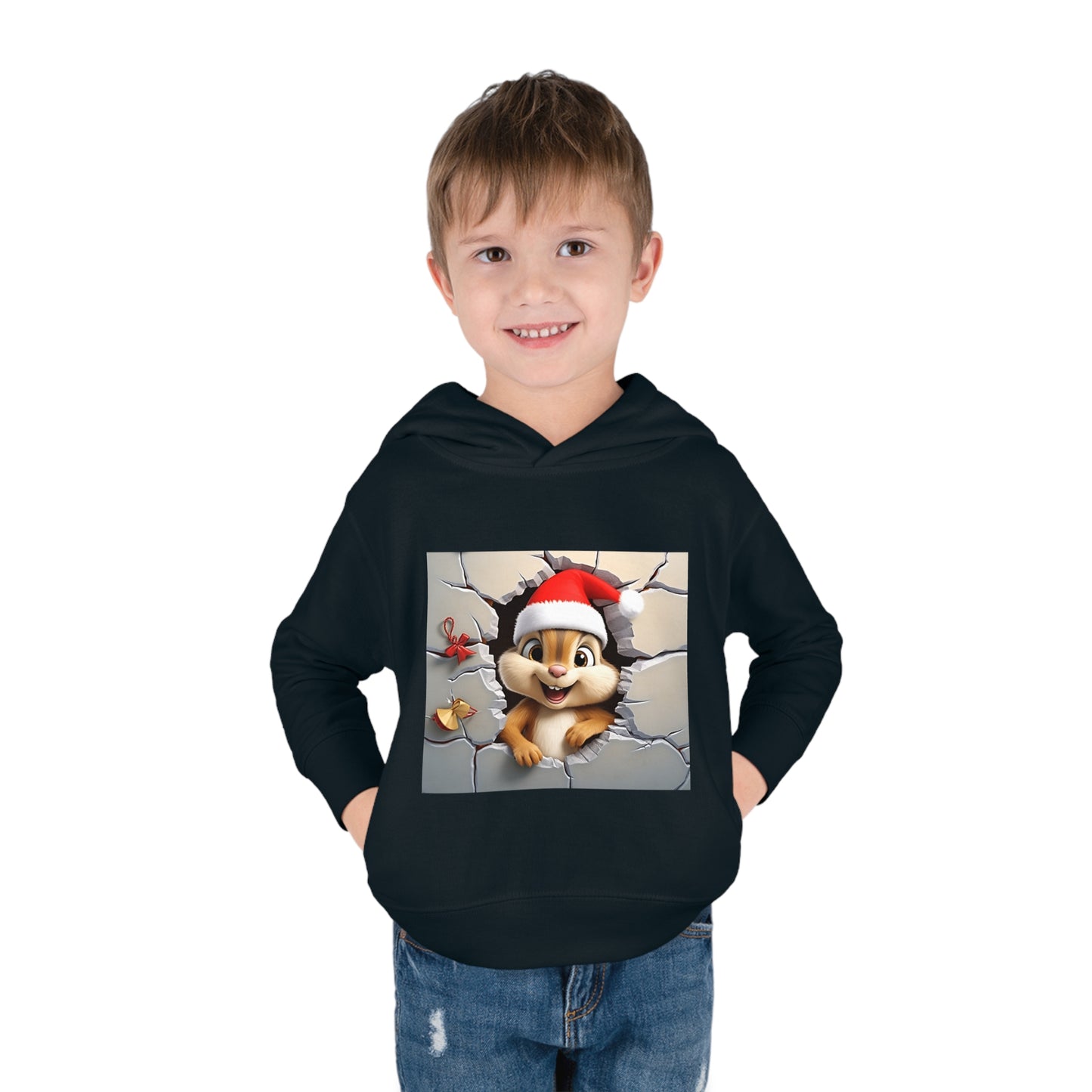 ~Baby Chipmunk~ 3D Christmas Toddler Pullover Fleece Hoodie by Rabbit Skins
