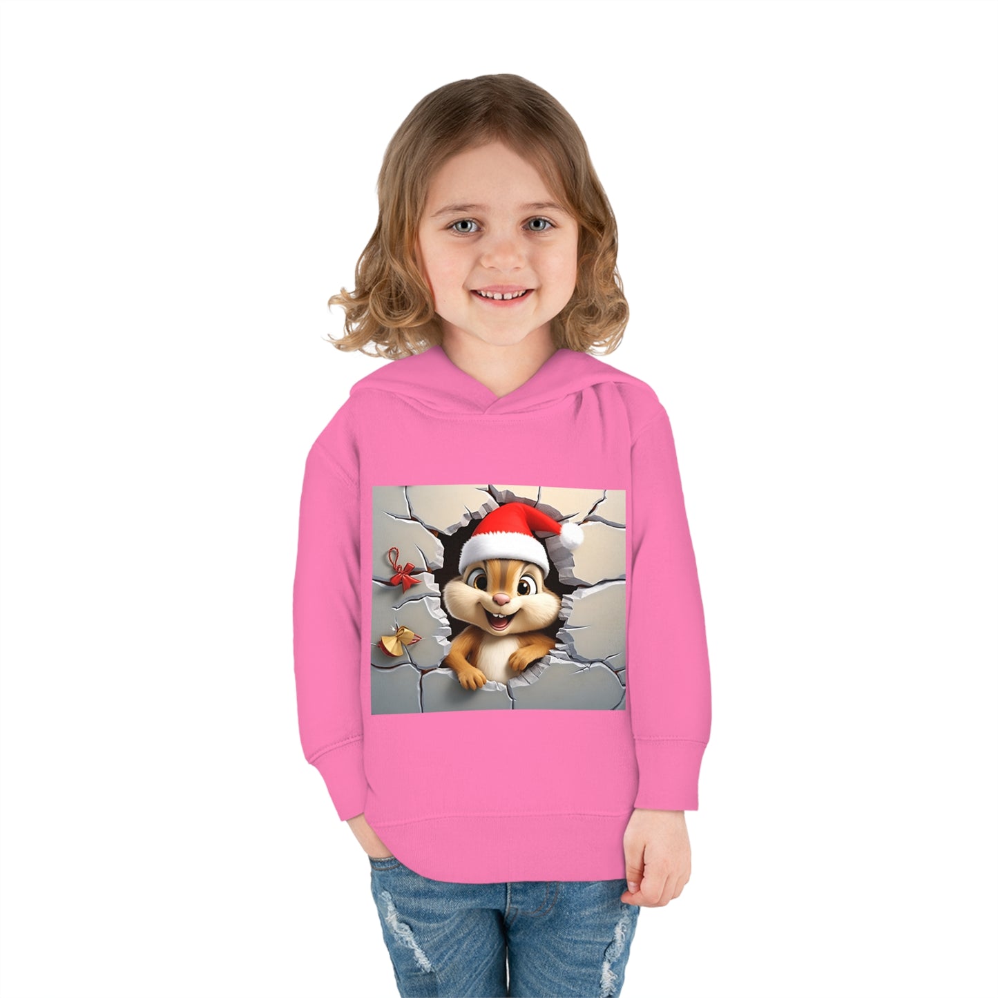 ~Baby Chipmunk~ 3D Christmas Toddler Pullover Fleece Hoodie by Rabbit Skins