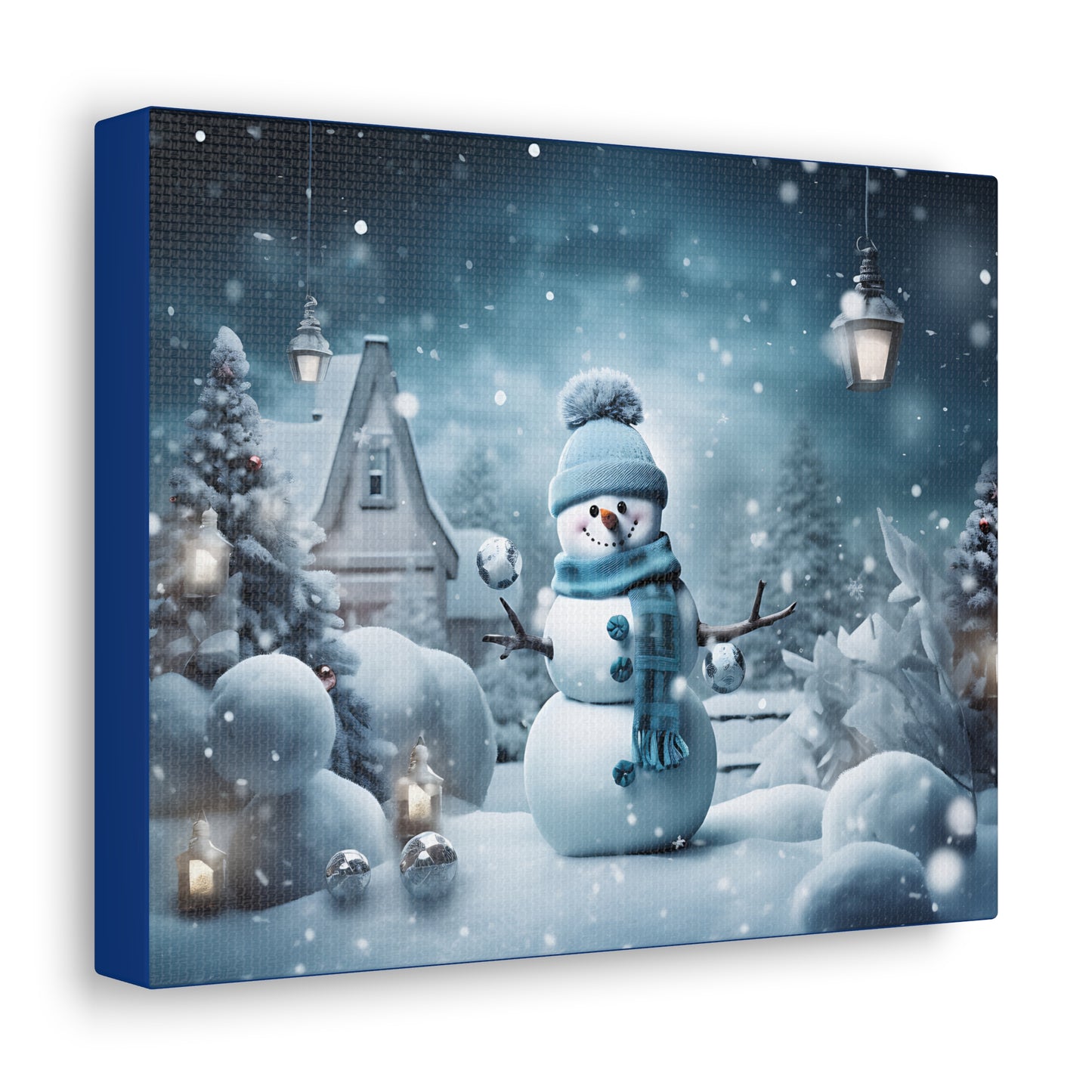 ~Blue Snowman Too~ Canvas Gallery Wrap