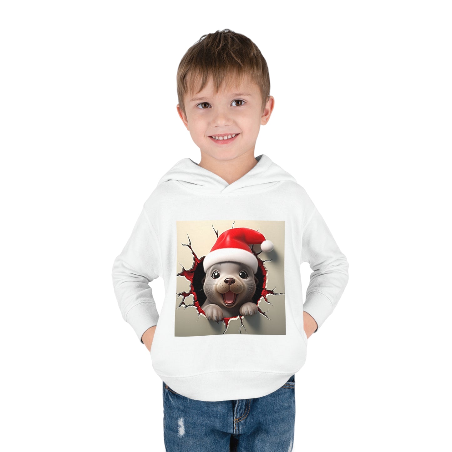 Copy of ~Baby Seal Cub~ 3D Christmas Toddler Pullover Fleece Hoodie by Rabbit Skins