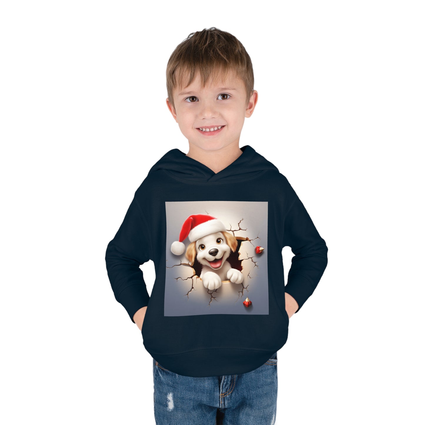 ~Little Puppy~ 3D Christmas Toddler Pullover Fleece Hoodie by Rabbit Skins